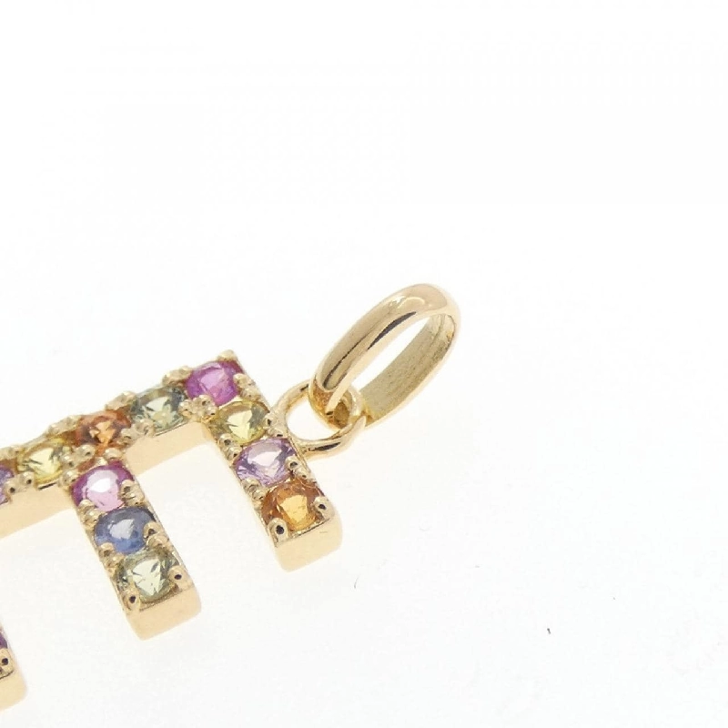 K18YG Chữ cái E Mặt dây chuyền Sapphire 0.24CT - Hàng hiệu Chính hãng 869446