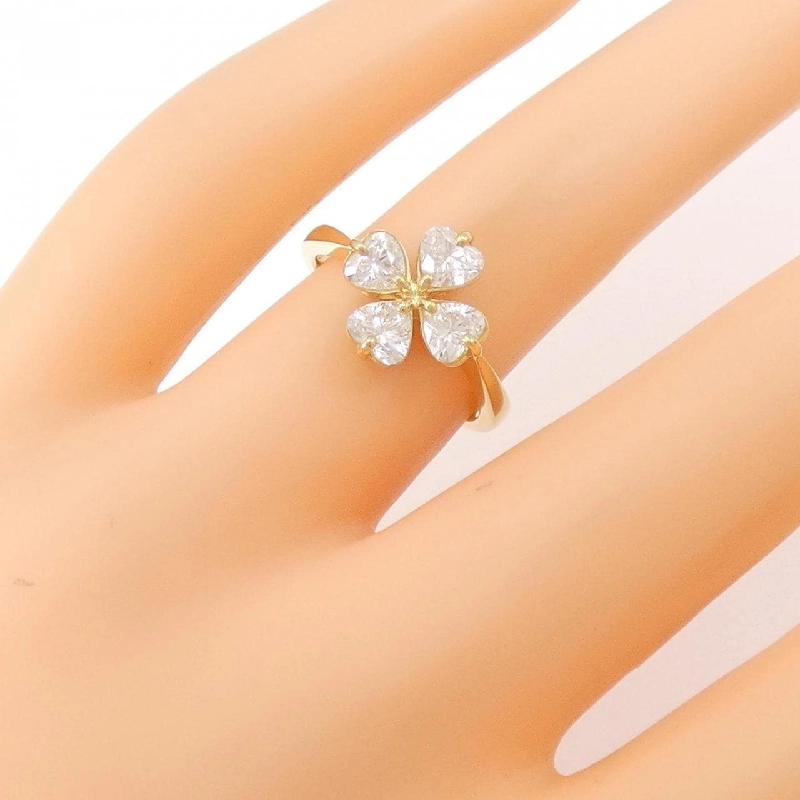 Nhẫn kim cương K18YG 1.013CT F SI1 hình trái tim - Hàng hiệu Authentic 874203