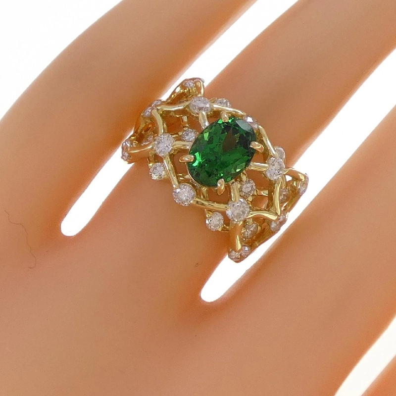 Nhẫn Garnet Xanh K18YG 1.70CT - Hàng hiệu Chính hãng 850832