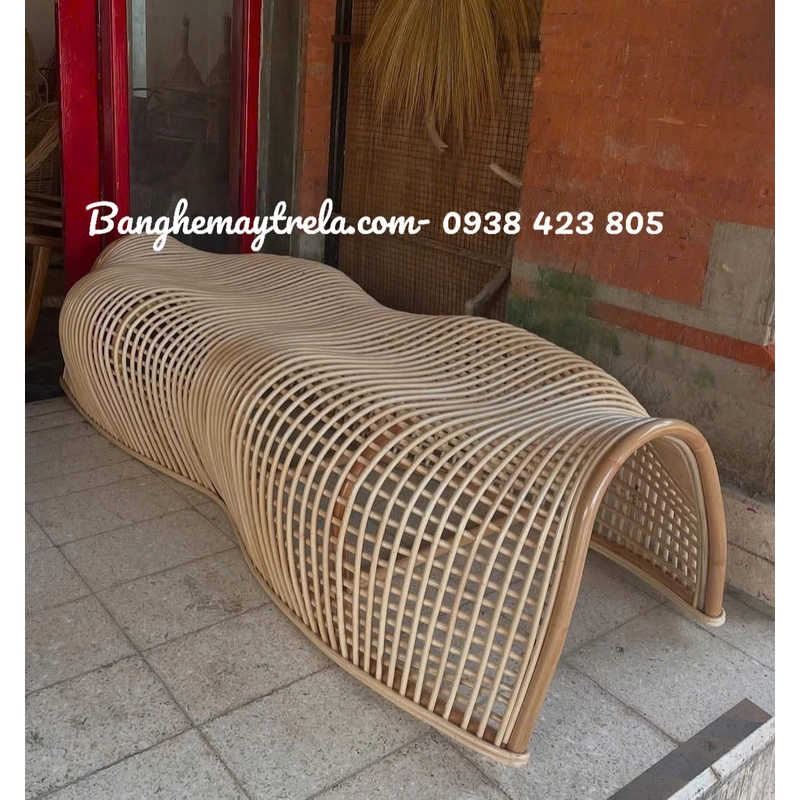 Băng ghế mây uốn caro 526807