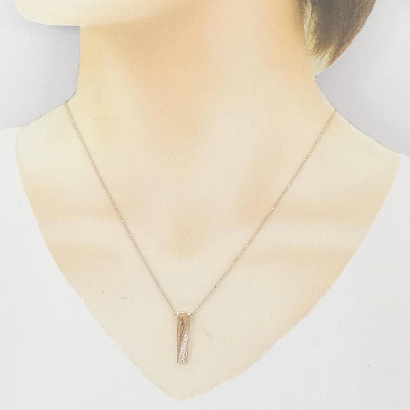 K18PG Dây chuyền kim cương hồng - Hàng hiệu Authentic 857980