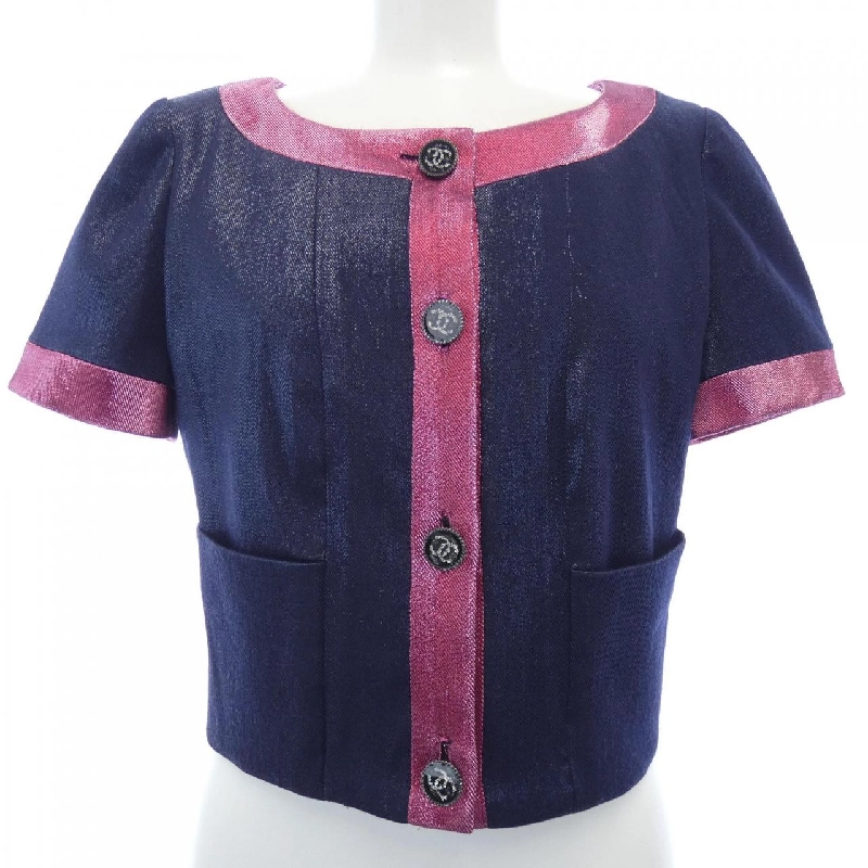 【Khuyến mãi】Áo khoác không cổ CHANEL 637040