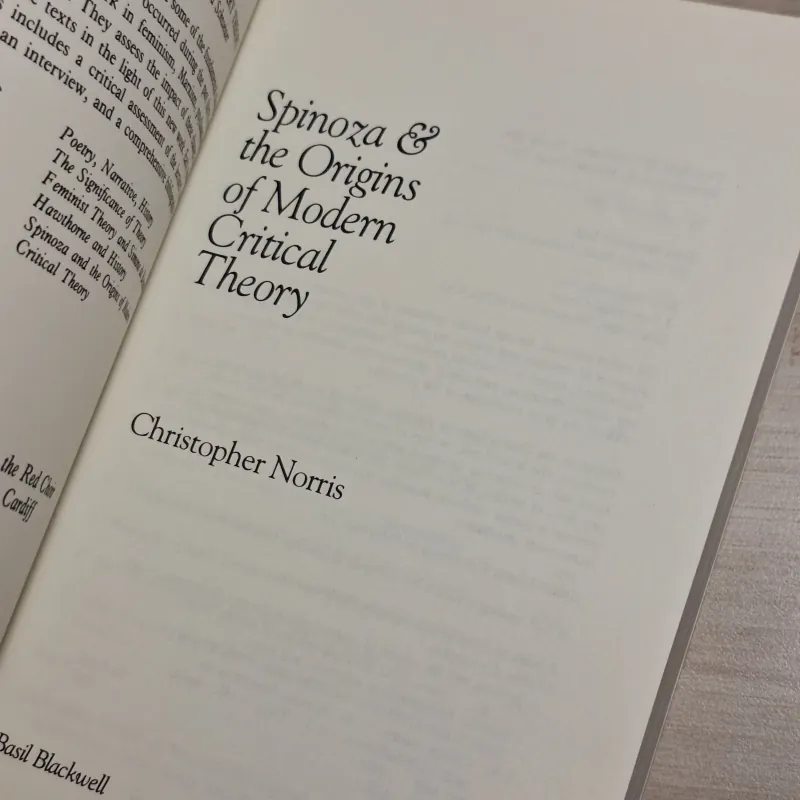 Christopher Norris - Spinoza and Critical Theory 1010151
