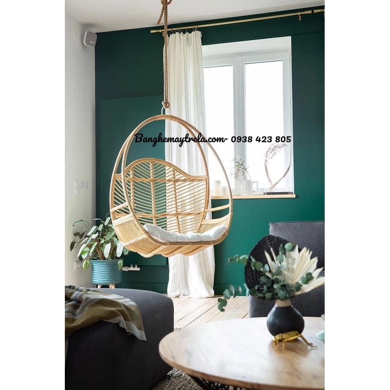 Ghế xích đu đơn mây tre 462111