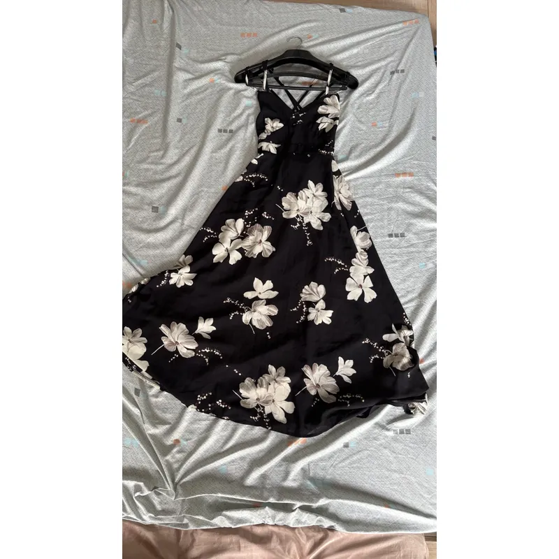 Đầm đi biển dây chéo lưng, chất vải mát 603236