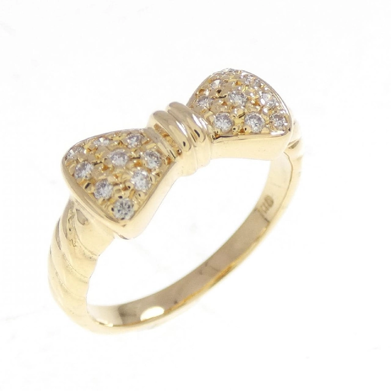 Nhẫn kim cương K18YG hình ruy băng 0.12CT - Hàng hiệu Authentic 852038