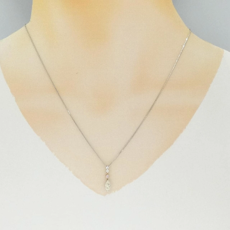 Dây chuyền kim cương PT900/K18PG/PT850 0.526CT - Hàng hiệu Chính hãng 857379