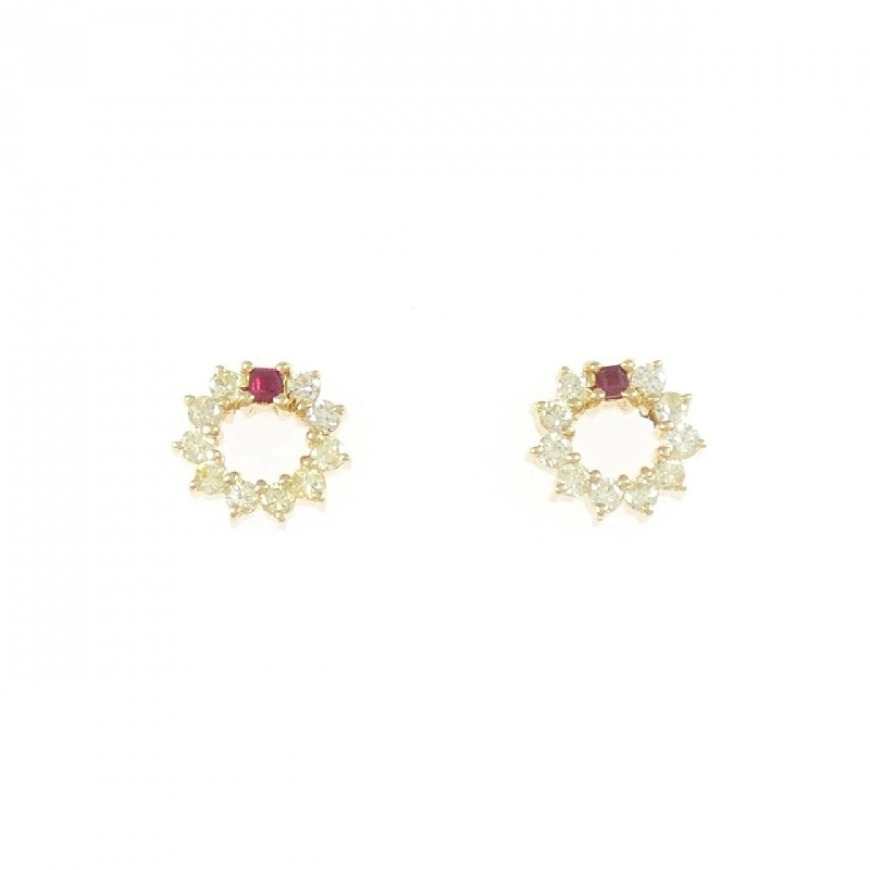 K18YG Bông tai Ruby 0.06CT - Hàng hiệu Chính hãng 867687