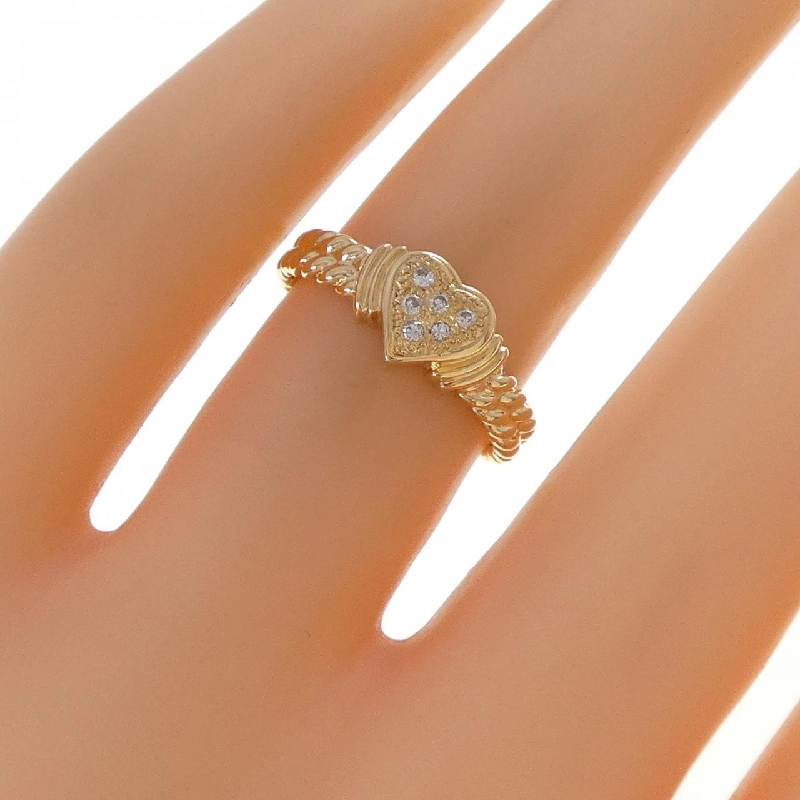 Nhẫn kim cương hình trái tim K18YG - Hàng hiệu Authentic 852045