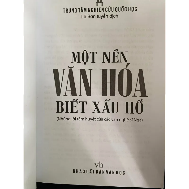 Một nền văn hóa biết xấu hổ , tuyển dịch bởi Lê Sơn 1027710