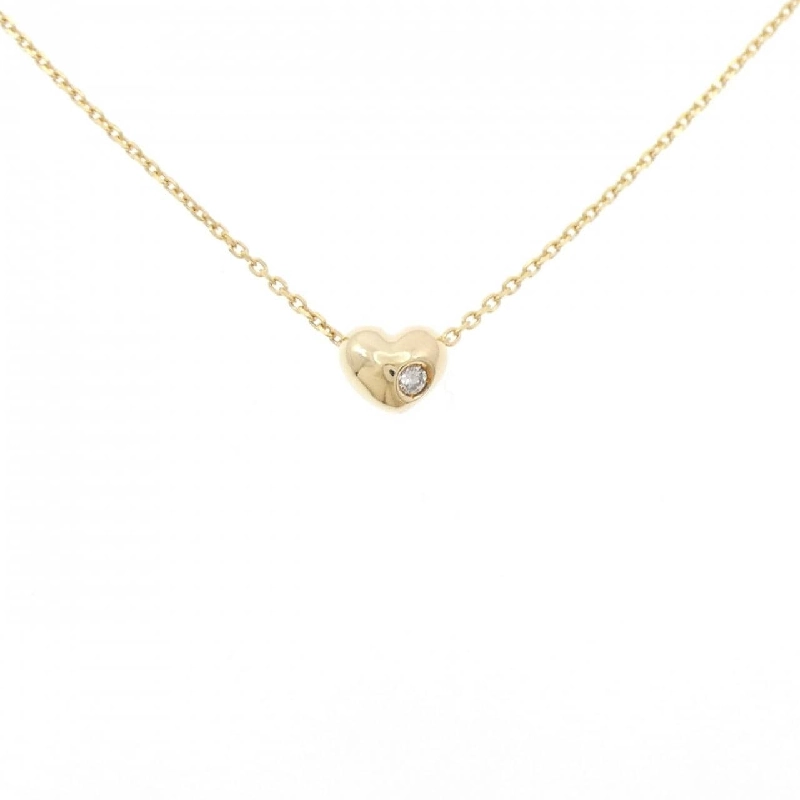 K18YG Dây chuyền kim cương hình trái tim - Hàng hiệu Chính hãng 858138