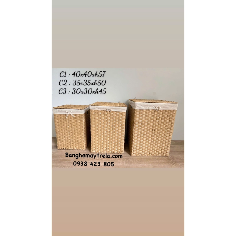 Gio vuông đựng đồ khách sạn giả mây 445158