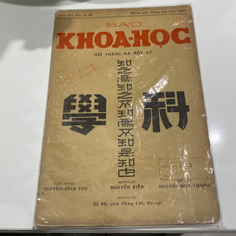 BÁO KHOA HỌC, NĂM THỨ HAI: SÔ 18 (6/1943) 973534