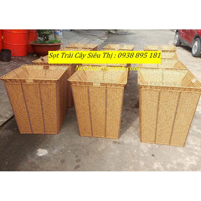 Giỏ mây trưng bày trái cây, giỏ mây đựng trái cây siêu thị chính hãng 478789
