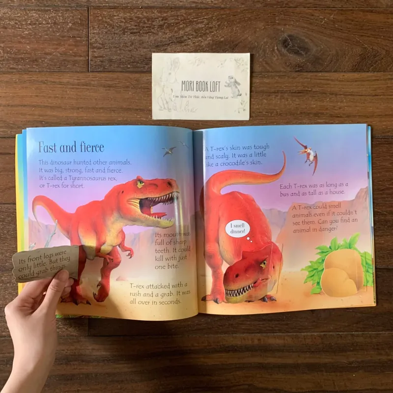 Sách ngoại văn Lift-the-flap Dinosaurs, Used, Bìa mềm, Sách Lật Mở 756490