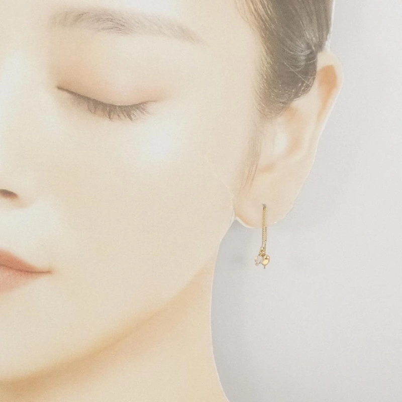 K18YG Bông tai đá quý hình trái tim - Hàng hiệu Chính hãng 867457