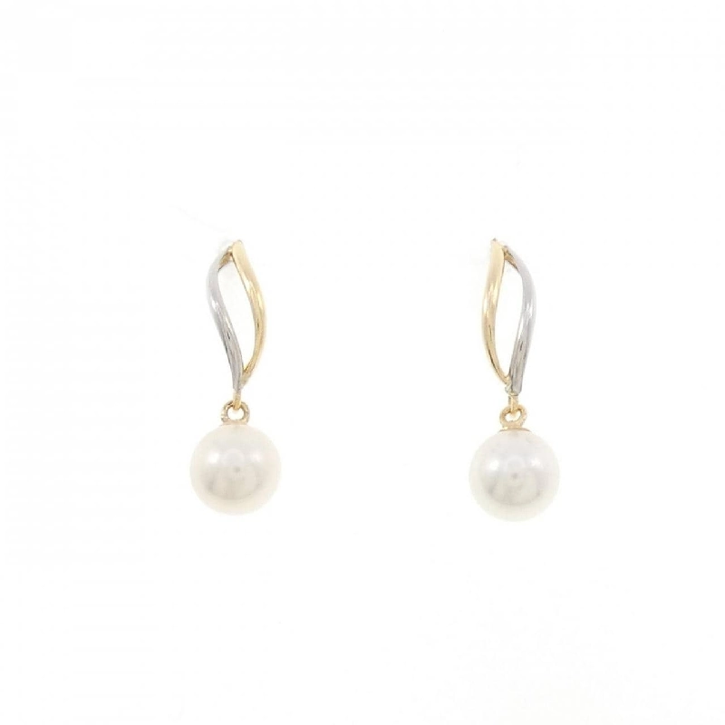 Bông tai ngọc trai Akoya K18YG/PT900 4.7mm - Hàng hiệu Chính hãng 870323