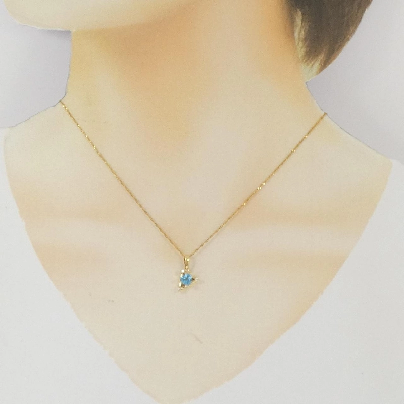 K18YG Blue Topaz Necklace - Hàng hiệu Authentic 860087