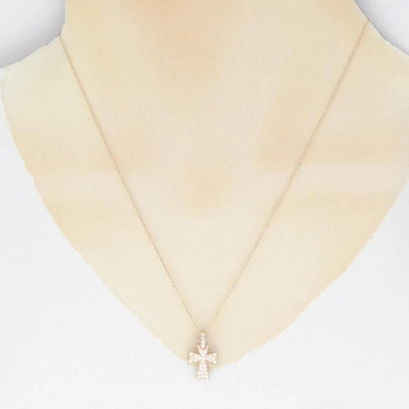 K18PG Cross Quarts Necklace - Hàng hiệu Authentic 862035