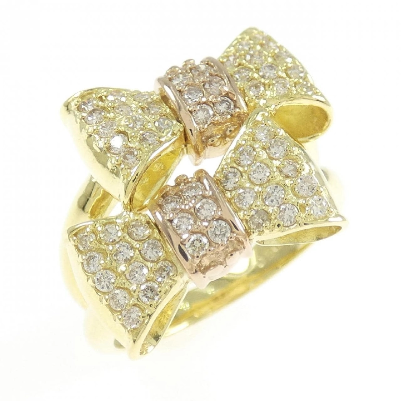 Nhẫn kim cương hình ruy băng K18YG/K18PG 0.50CT - Hàng hiệu Authentic 853635