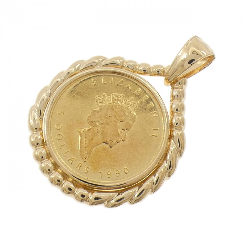 K18YG(枠) Đồng xu mặt dây chuyền - Hàng hiệu Authentic 865108