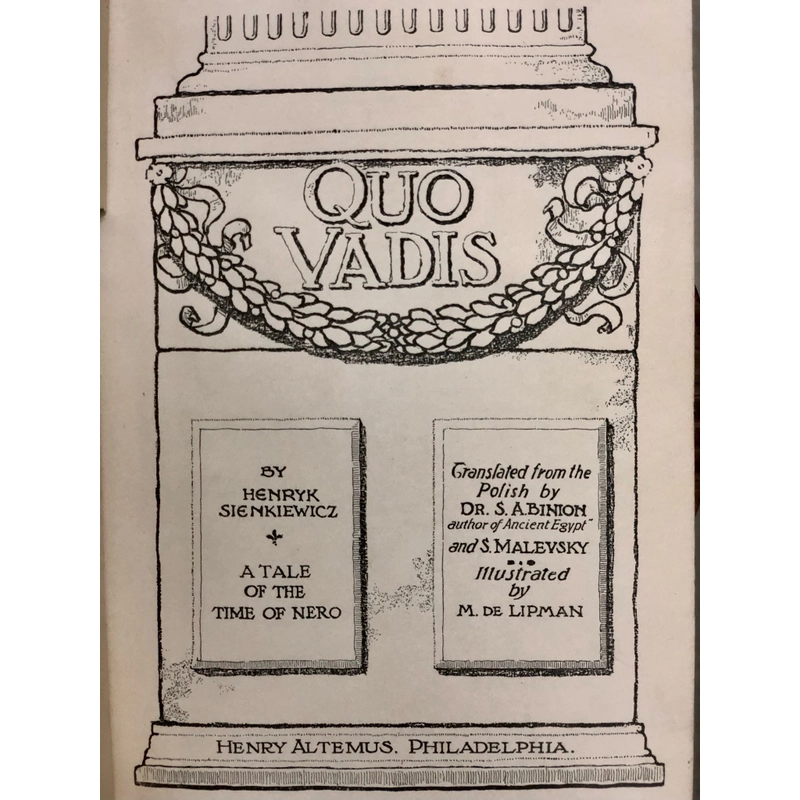 QUO VADIS - Henryk Sienkiewicz - 1897 - sách cổ  462032