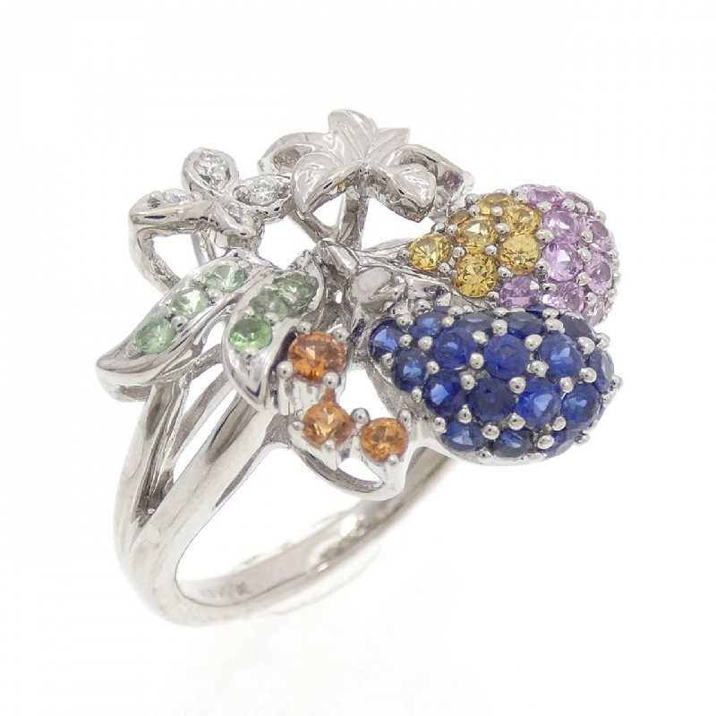 Nhẫn đá màu K18WG - Hàng hiệu Authentic 853695