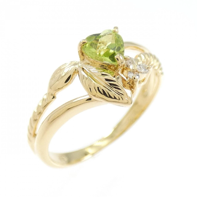 Nhẫn Peridot K18YG hình trái tim 670445