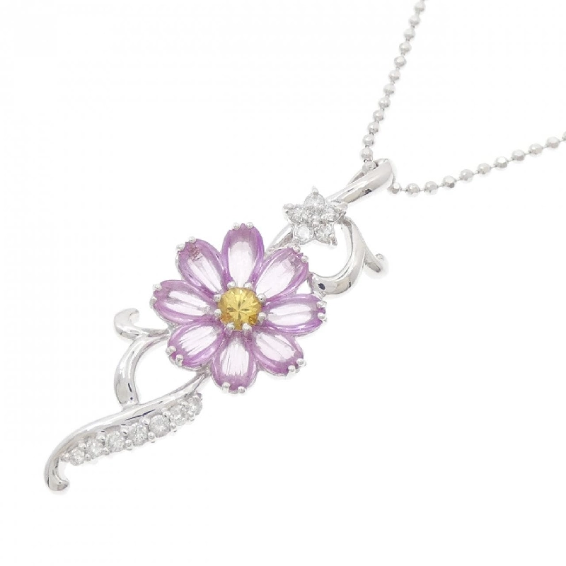 K18WG Hoa Sapphire Dây chuyền 1.30CT - Hàng hiệu Chính hãng 857756