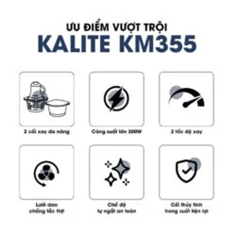 💠 Kalite KM355 – Máy xay đa năng, cối thủy tinh 2L bền – sạch – an toàn 💧 696694