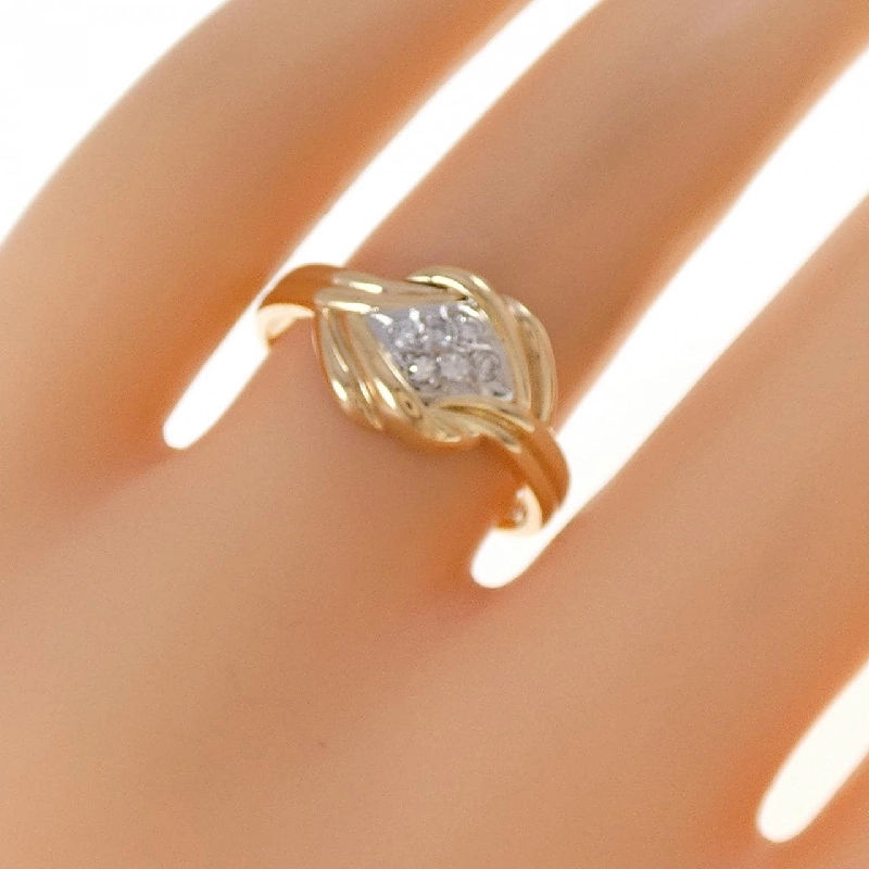 Nhẫn kim cương K18YG/PT900 0.08CT 666639