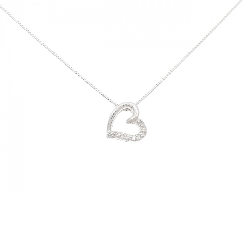 K18WG Dây chuyền kim cương hình trái tim 0.04CT - Hàng hiệu Chính hãng 858124