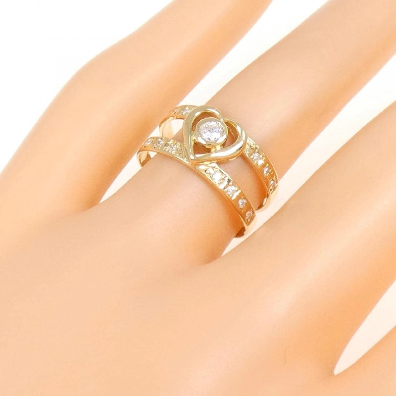 Nhẫn kim cương hình trái tim K18YG 0.13CT 672602