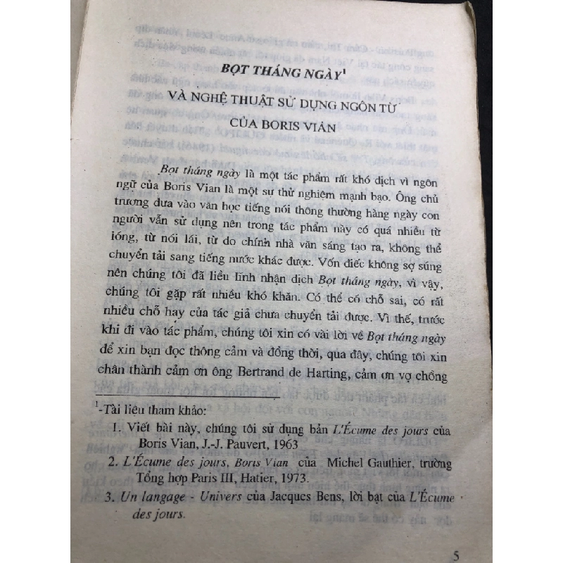 Bọt tháng ngày 1998 mới 60% ố vàng tróc gáy Boris Vian HPB0906 SÁCH VĂN HỌC 163109