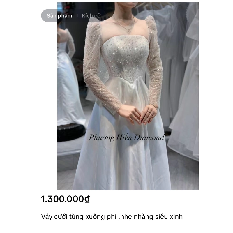 Váy cưới tùng xuông phi, mới mặc 1 lần  461954