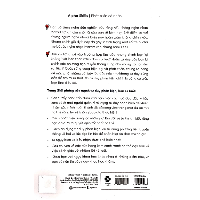 Giải Phóng Sức Mạnh Tư Duy Phản Biện - Nhóm tác giả Thinknetic 294167