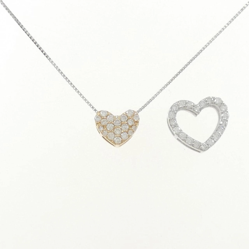 K18PG/K18WG 2WAY Mặt Dây Chuyền Hình Trái Tim Đính Kim Cương 0.90CT - Hàng hiệu Chính hãng 862893
