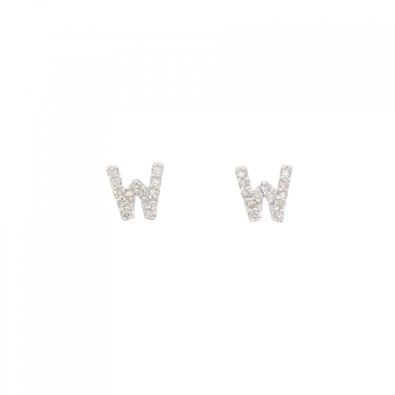 K18WG Chữ cái W Bông tai Kim cương 0.18CT - Hàng hiệu Chính hãng 868883