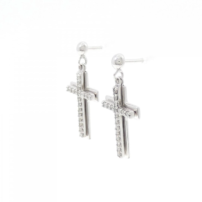 K18WG Bông tai kim cương chéo 0.44CT - Hàng hiệu Chính hãng 871274