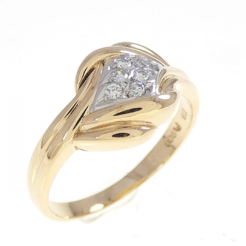 Nhẫn kim cương K18YG/PT900 0.08CT 666639