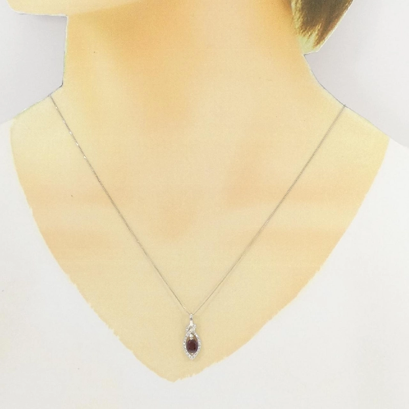 Dây chuyền ruby PT900/PT850 0.63CT - Hàng hiệu Authentic 865407