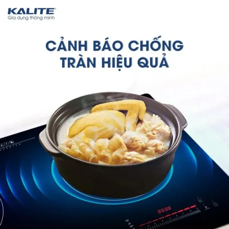 Bếp từ đôi Kalite KDI73 inverter 4400W, công nghệ Booster, mặt kính Kanger 574439