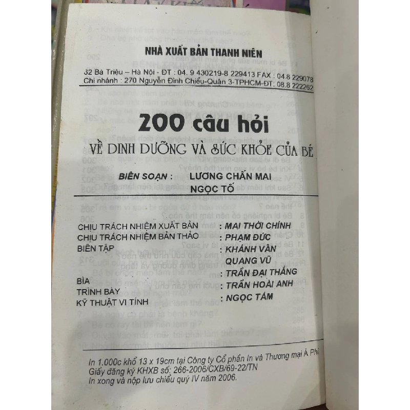 200 câu hỏi về dinh dưỡng và sức khỏe của bé - Lương Chấn Mai, Ngọc Tố 1062962