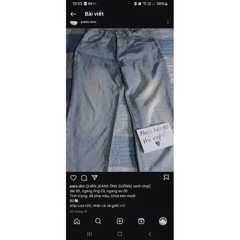 quần jeans ống suông 698310