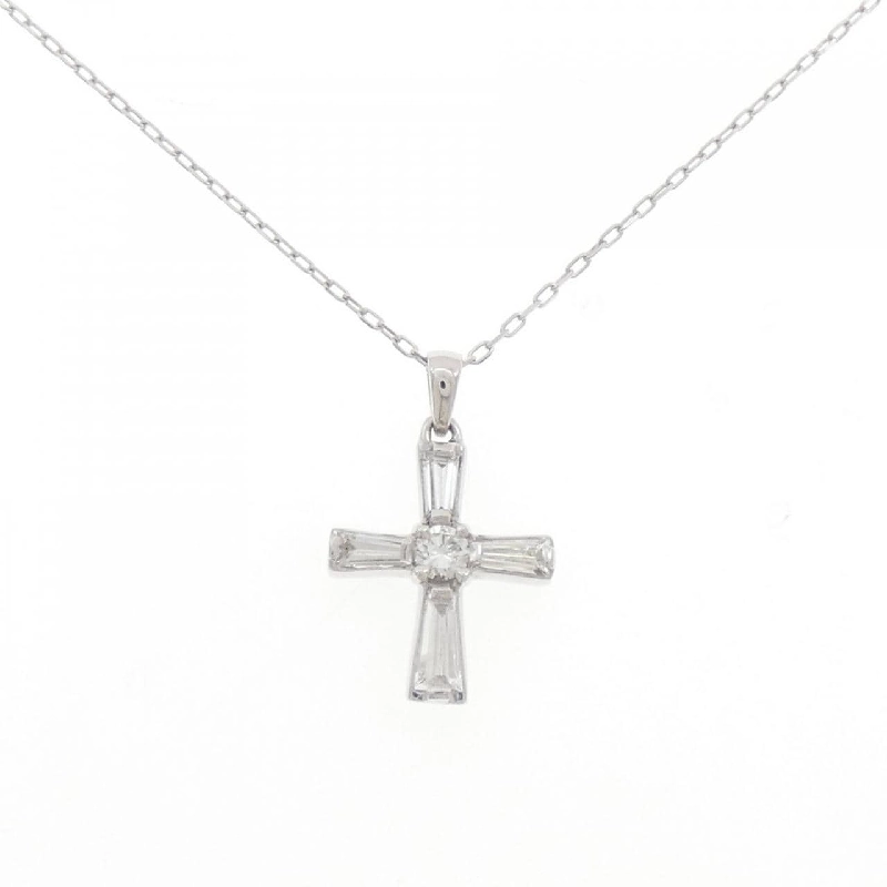 K18WG Dây chuyền kim cương chéo 0.116CT - Hàng hiệu Authentic 848455