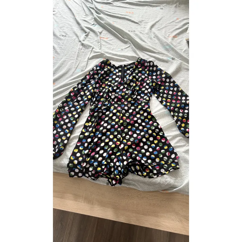 Jumpsuit, tay dài bo chun. Dây kéo sau lưng 603222