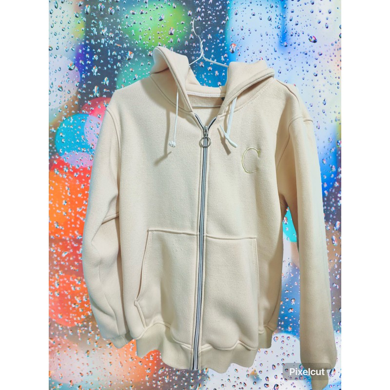 Áo hoodies nữ có dây kéo size M màu be còn rất mới 147626