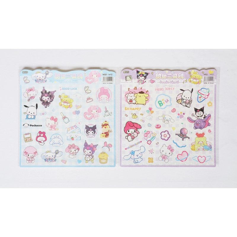 Set 02 tờ miếng dán Sticker Sweet Sanrio nhãn dán nhân vật hoạt hình Kawaii Sanrio (SS 01) 352687