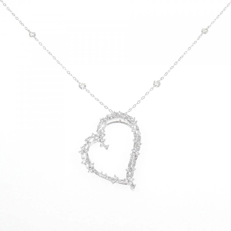 K18WG Dây chuyền kim cương hình trái tim 0.80CT - Hàng hiệu Chính hãng 862186