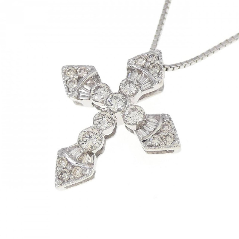 K18WG Dây chuyền kim cương hình chữ thập - Hàng hiệu Authentic 863609